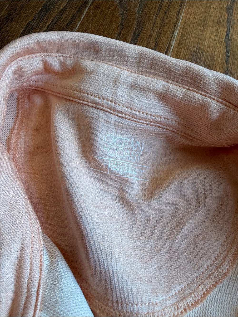 Ocean + Coast Peach Polo Top